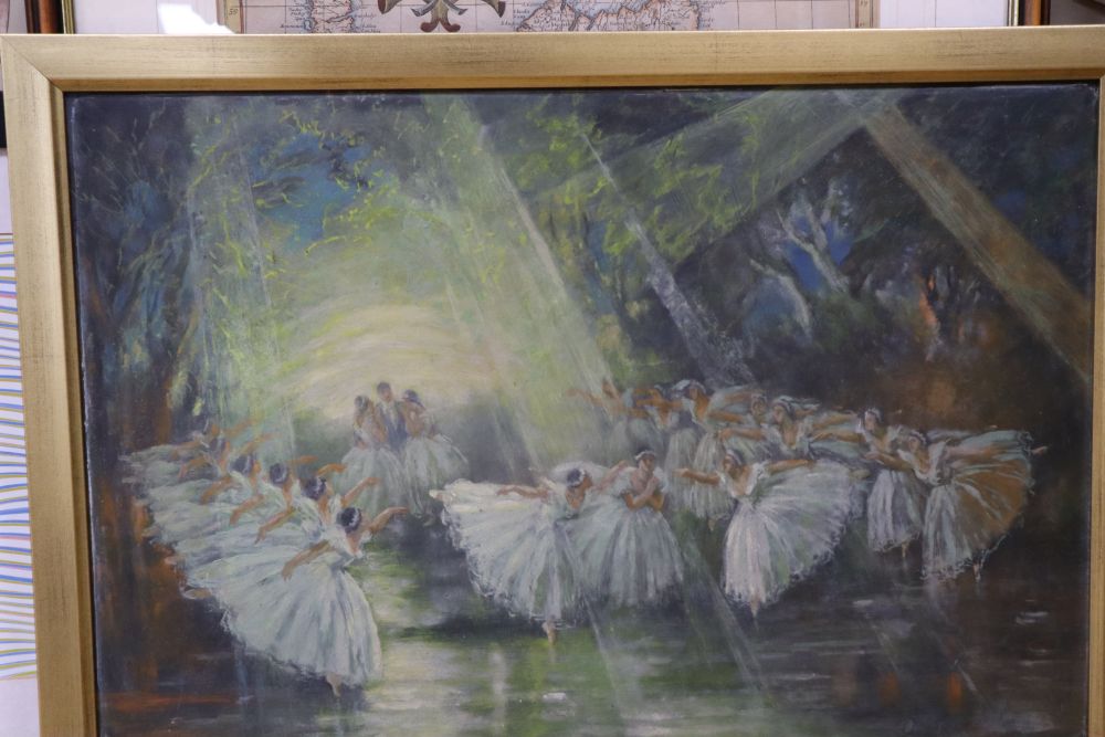 Shan Gannon, oil on board, Le Sylphides, inscribed verso, 38 x 54cm